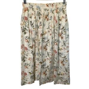 Vintage Brooks Brothers Floral Midi Skirt Womens 12 Pleated Preppy Cottagecore